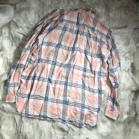 Max Studio london pink plaid button down shirt - Picture 6 of 6